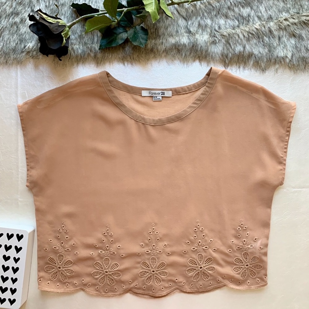 Forever 21 | Sheer Tan Crop Top